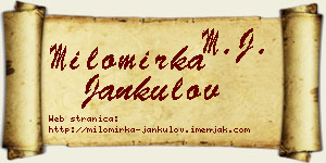 Milomirka Jankulov vizit kartica